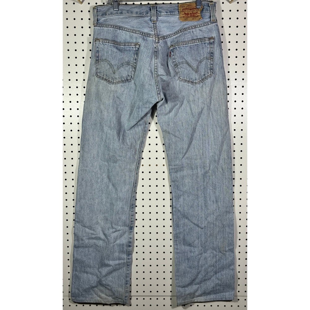 Levis 501 Original Fit Light Wash Straight Leg Jeans Mens 32x36 Blue Denim - Picture 2 of 5
